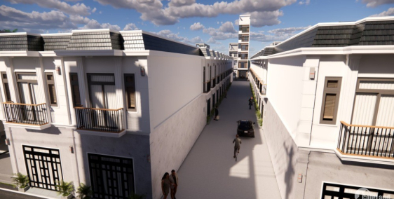 Nhà phố 1 trệt 1 lầu giá 500tr/ căn, bao chi phí ra sổ hồng.