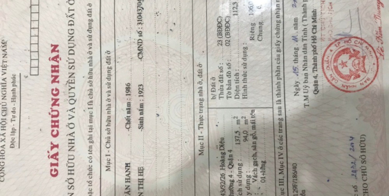 Cần bán nhà cấp 4 ở quận 4 ở gần trung tâm thành phố