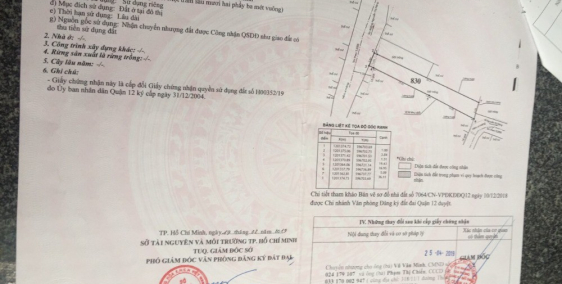 Đất rẻ đẹp thổ cư 2 mặt tiền nở hậu 162m2 tân thới hiệp q12