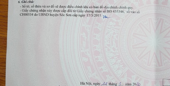 Chính chủ bán đất xã Tiên Dược, huyện Sóc Sơn giá tốt