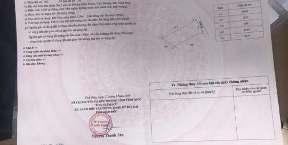 Bán 1700m2 đất hướng đạo tam dương giá 1,4 tỷ mặt tiền 27m .