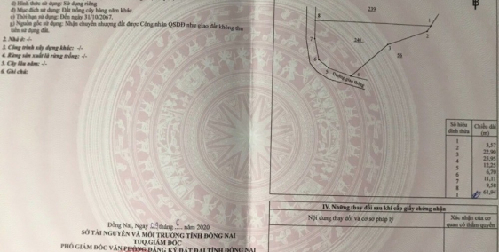 Cần bán 1000m2 đất Thị Trấn Trảng Bom