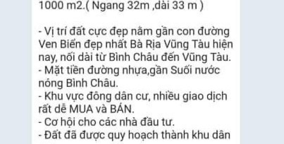5.244m2 đất tại Bình Châu với 160m mặt tiền cần bán rất gấp.