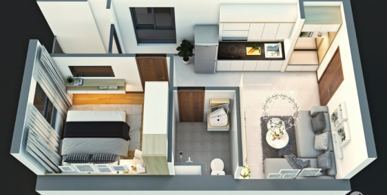 Bán gấp căn 1 phòng ngủ, 42m2 Bcons Miền Đông 1tỷ190 bao thuế phí sang tên