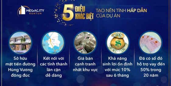 Dự án Mega City Kontum - Phân khu Park View - hỗ trợ vay LS 0%.