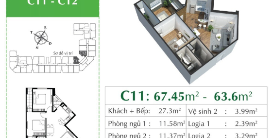 Bán nhanh căn hộ 2PN 2VS tại CT21B EcoCity Việt Hưng