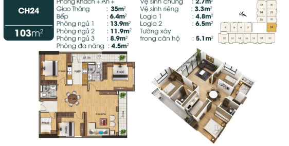 Bán chung cư căn góc 3 ngủ giá chỉ 2,5 tỷ, vị trí mặt đường Sài Đồng