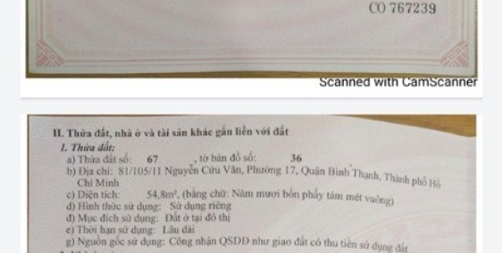 Chính chủ bán nhà tại đường Nguyễn Cửu Vân quận Bình Thạnh