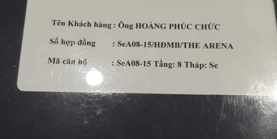 Chính chủ cần sang nhượng lại căn condotel The Arena, DT: 33m2, LH: 0394448275