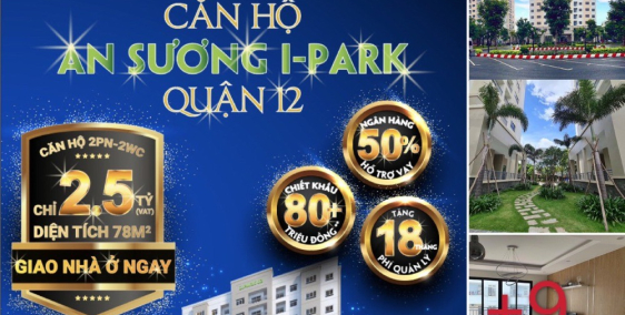 Căn hộ An Sương Ipark, Nguyễn Văn Quá Q12,giao nhà ở ngay, giá 2.264 tỷ/78m2/2PN