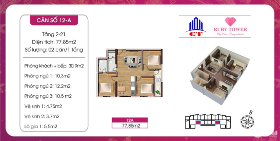 Căn hộ 3PN chỉ 1 tỷ, trả trước 30% nhận nhà ở ngay.