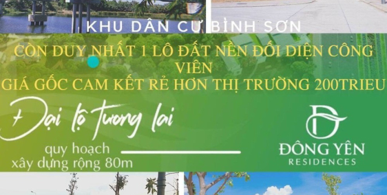 Bình Sơn đã có sổ- chiết khấu cao- nhu cầu ở thực gần KCN Dung Quất