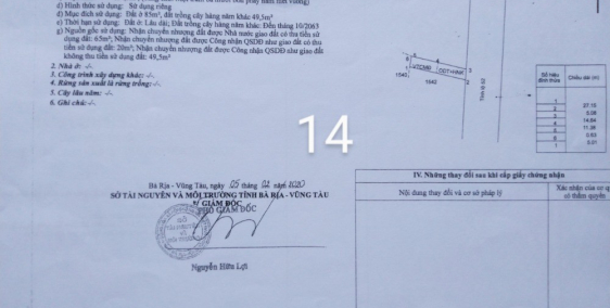 Lô đất 2 mặt tiền tỉnh lộ 52 đất đỏ, cách biển 15 phút đang bán.