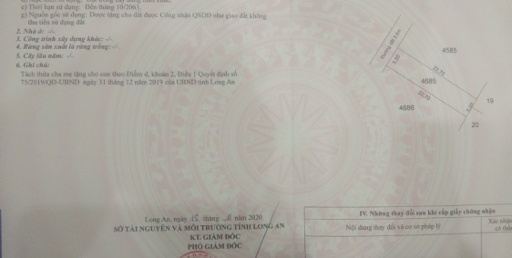 Đất vườn giá rẻ tại Hựu Thạnh, Đức Hòa, 114m SHR, 325tr bao sang tên