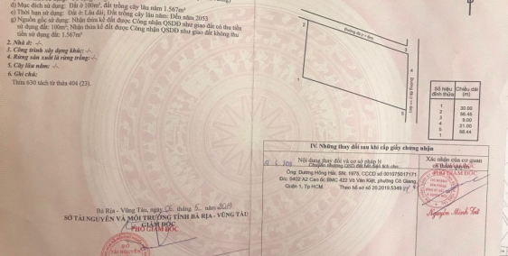 (Hot) Cần Bán Lô Đất 1667m2 Có 2 Mặt Tiền 30X59m, Đường Trải Nhựa, Sổ Đỏ Thổ