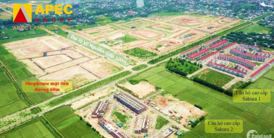 Shophouse hướng nam mặt tiền đại lộ 60m Royal Park Huế