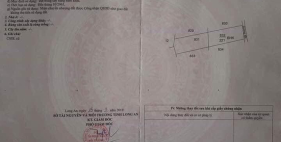 lộc giang đức hòa 9.5*49 thổ vườn hết đất 650t tlcc