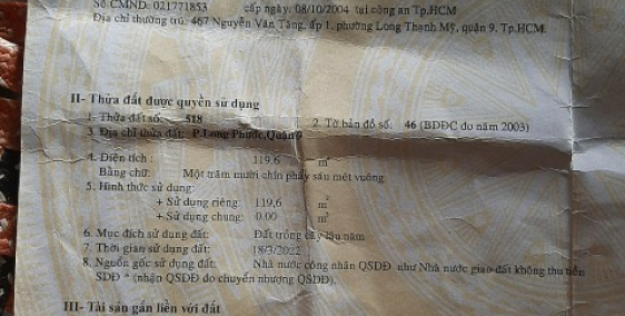 Giảm 500 triệu trong tuần khi mua 119m² đất Q9 CÒN 1.3 tỷ