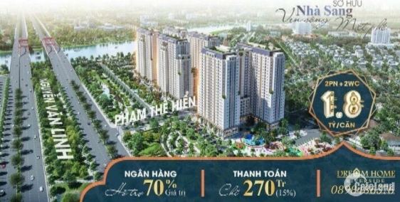 CĂN HỘ 2 MT ĐƯỜNG NGUYỄN VĂN LINH & PHẠM THẾ HIỂN.GIÁ GỐC CĐT CHỈ 1.8 TỶ CĂN 2PN