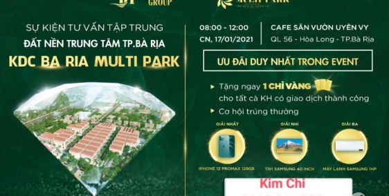 Mời khách dự Event  mở bán khu đất nền ngay tp Bà Rịa,giá tốt,ctrinh ưu đãi lớn