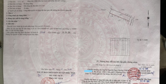 Góp vốn kinh doanh bán 121.2m² đất H.Môn giá 2.5 tỷ