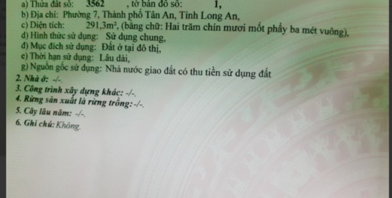 Cân tiền chữa bệnh cho mẹ, ra đi lô đất 291m2 (11x26), full thổ cư tại Nguyễn