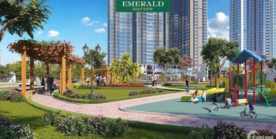 The emerald golf view căn hộ cao cấp nhất Bình Dương - view trực diện sân golf.