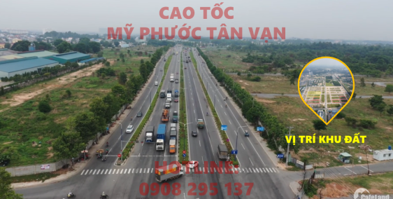 Lô đất xây kho 1400m2, 900m2 thổ cư 25m mặt đường MPTV ngay trung tâm Mỹ Phước 3
