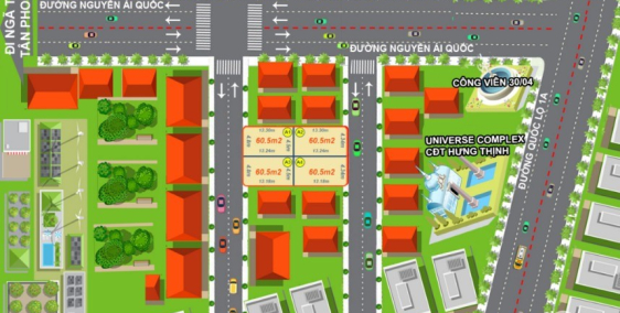 2 Lô Liền Kề Đường Nguyễn Ái Quốc 2 MT 1,930Ty BigC 800m