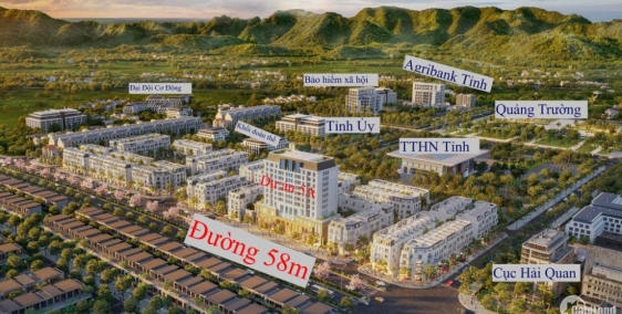 nhà phố liền kề, shophouse quảng trường km5, Đề Thám, Cao Bằng