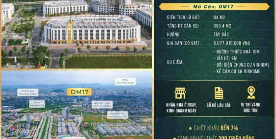 Căn Nhà Phố Thương Mại 2 Mặt Tiền Cạnh Khu Biệt Thự Của Vinhome