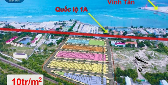 Đất nền Tuy Phong, sát quốc lộ 1A, Cảng quốc tế Vĩnh Tân, đã có sổ đỏ, 10tr/m2