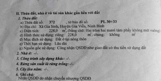 Bán Đất Thổ cư cách chùa Bái Đính  1km