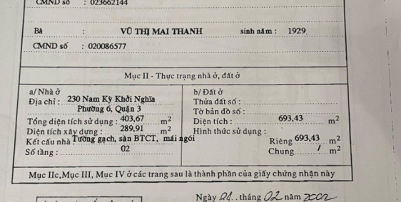 Bán Mặt tiền số 230 Nam Kỳ Khởi Nghĩa, P 6, Quận 3, 713m2, 290 tỷ - 0933644449