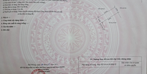 Cần Tiền Bán Gấp Lô Đất Giá Rẻ Phường Hợp Đức Quận Đồ Sơn Hải Phòng 65m2