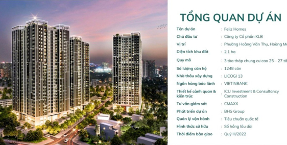 Feliz Homes, căn hộ view Hồ Đền Lừ, giá chỉ từ 600tr