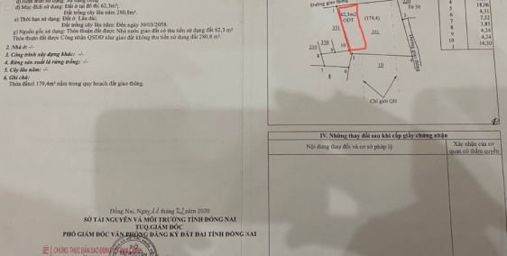 Bán lô đất thổ cư 63m2 phường tân phong giá 930 triệu