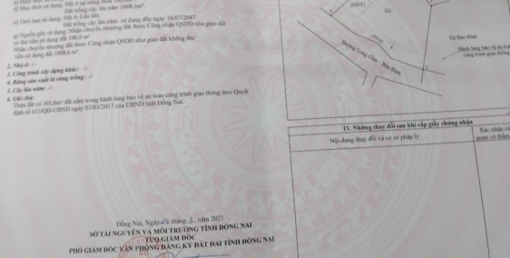 BÁN ĐẤT MẶT TIỀN  ĐƯỜNG LONG GIAO- BẢO BÌNH - CẨM MỸ