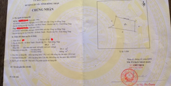 CHÍNH CHỦ BÁN LÔ ĐẤT MẶT TIỀN RỘNG TẠI ẤP VĨNH PHÚ, XÃ BÌNH THÀNH, HUYỆN LẤP VÒ,