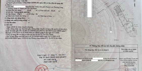 HTQ9.09-Nhà C4 MT Nguyễn Duy Trinh. Phường Long Trường Q9. Giá 20Tỷ