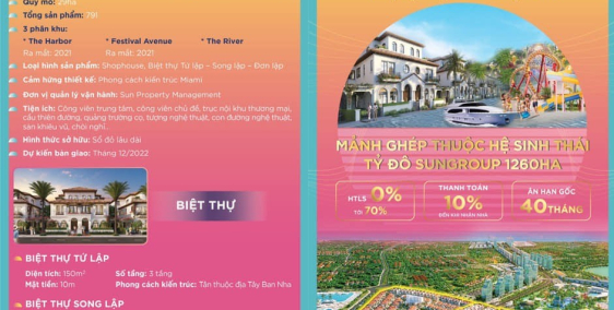 [DUY NHẤT] CĂN NGOẠI GIAO SUN SẦM SƠN GIÁ GỐC CHỦ ĐẦU TƯ    Chỉ với 1.2 tỷ vốn