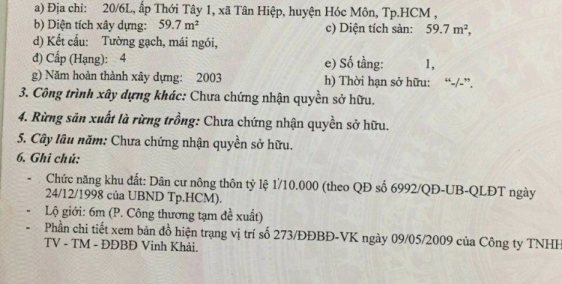 Chính chủ bán nhà Hóc Môn giá tốt có 1 ko 2