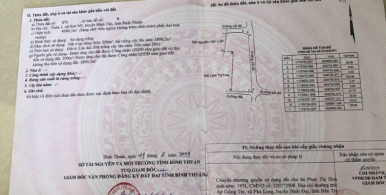 Bán lô 103 x (40-60)m có 400m2 Thổ Cư, 3 Mặt Tiền Gần Ngay KCN Sơn Mỹ 2 BECAMEX