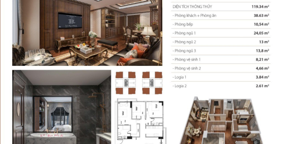 Bán Căn 3PN 102m2 Tân Cổ Điển Gần Phố Cổ Giá 5,3 Tỷ Hướng Sông Hồng, Quà 100Tr