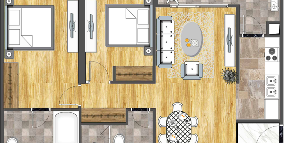 Bán CH chung cư 6th element, sổ đỏ 83m2, 2PN, giá 3 tỷ 7.