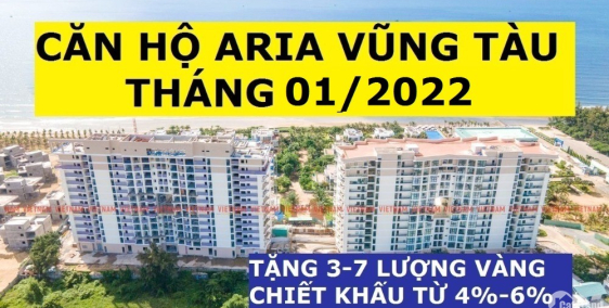 Aria Vũng Tàu Căn 1PN-2 tỷ, 2PN-2.9Tỷ, 3PN-4.9 Tỷ View Biển, Quý 1/2022 Giao Nhà
