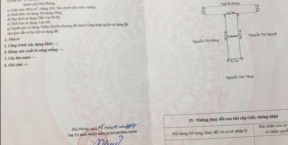 Bán đất kèm nhà 68m2 tại Anh Dững Dương Kinh đối diện KCN Đỉnh Vàng giá hơn 1 tỷ