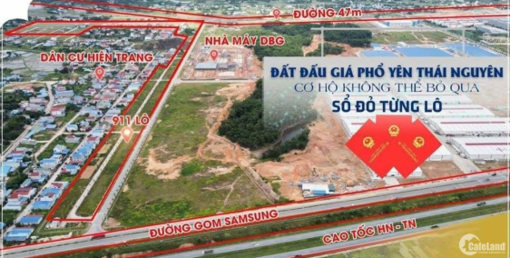 SIÊU PHẨM ĐẤT NỀN ĐẤU GIÁ HỒNG TIẾN- PHỔ YÊN- THÁI NGUYÊN