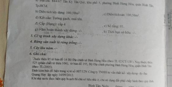 Nhà chính chủ cần bán Tân Kỳ Tân Quý mặt tiền đường nhựa 8m thông kênh 19/5