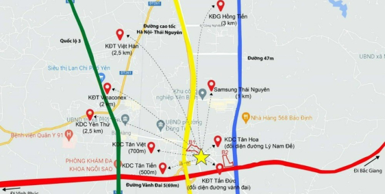 Bán đất tại nút giao Yên Bình cửa ngõ các KCN Phổ Yên Thái Nguyên